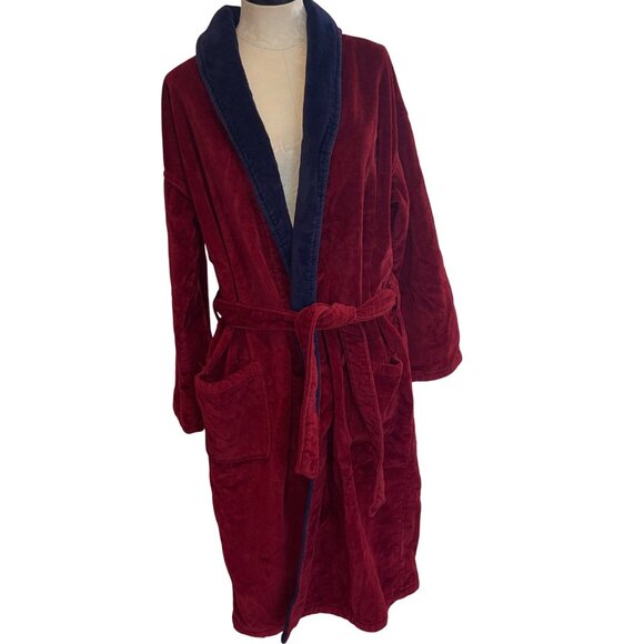 Polo Ralph Lauren Vintage Mens Robe One Size Red Terry Cloth Pure Cotton - Picture 1 of 14